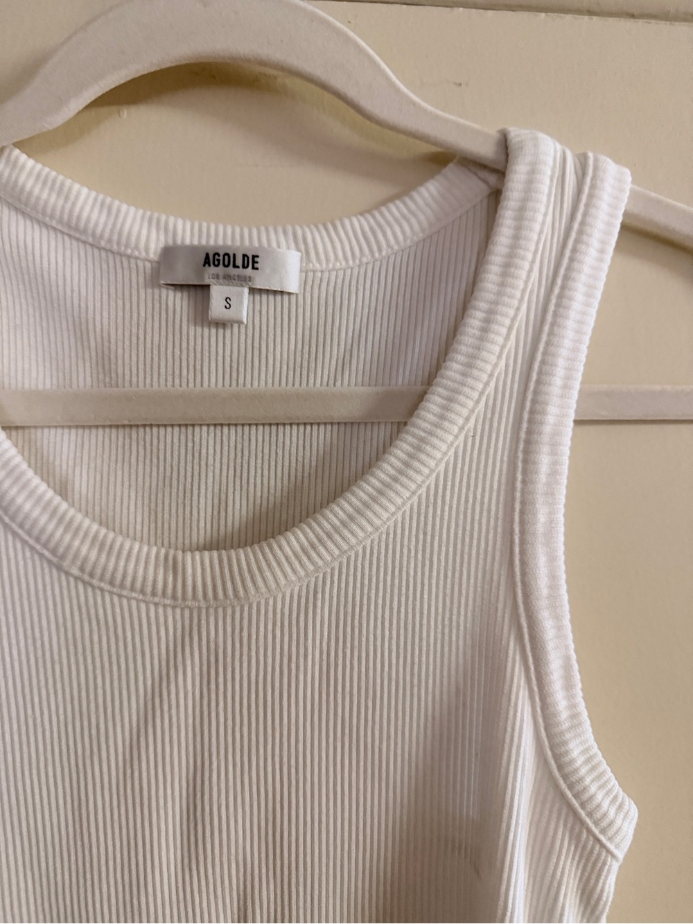 Agolde Poppy Tank Top in Bone - Picture 3 of 8